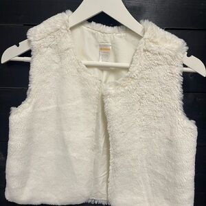 Hymn White Faux Fur Vest